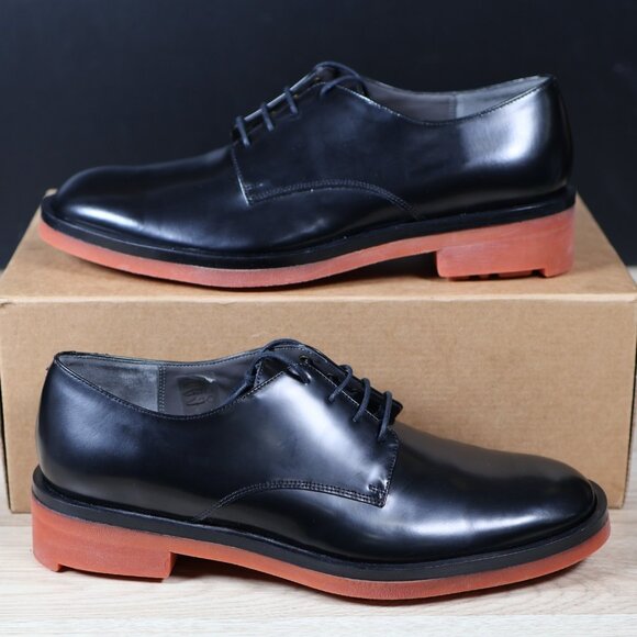 Robert Clergerie Shoes Mens Sz 8.5 E Wide Black Derby Leather Made in France - Picture 1 of 9